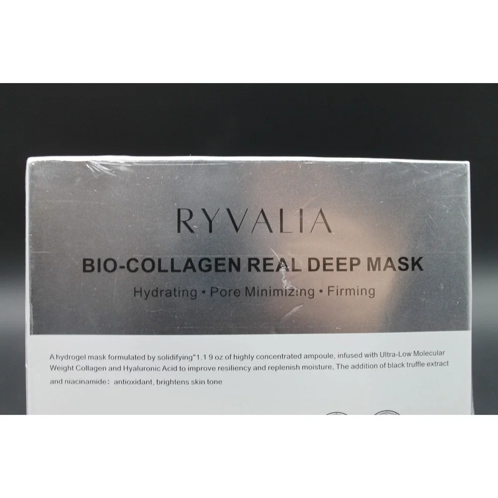 RYVALIA Bio-Collagen Face Mask 4 Pack Hydrating Firming Pore Minimizing Sealed